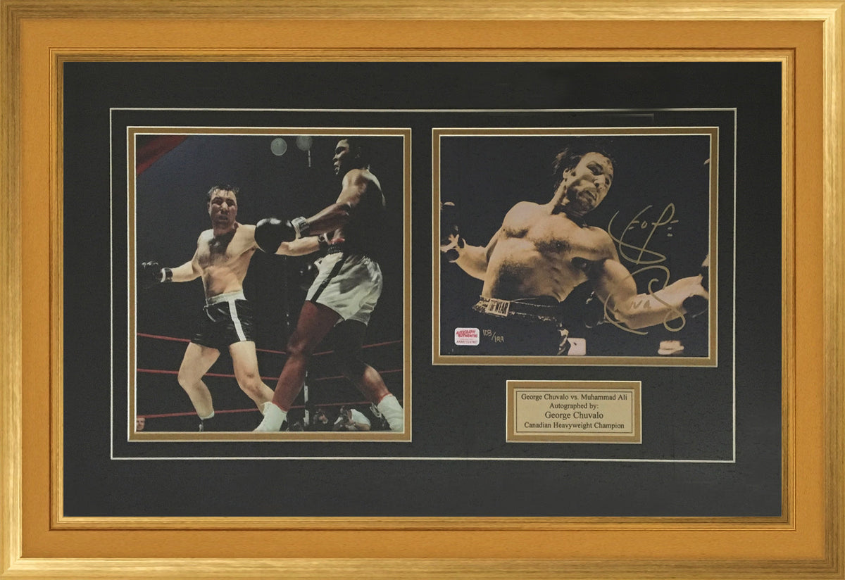 DOUBLE PHOTO MUHAMMAD ALI ET GEORGE CHUVALO - ÉDITION LIMITÉE DE 199 (32"X24")