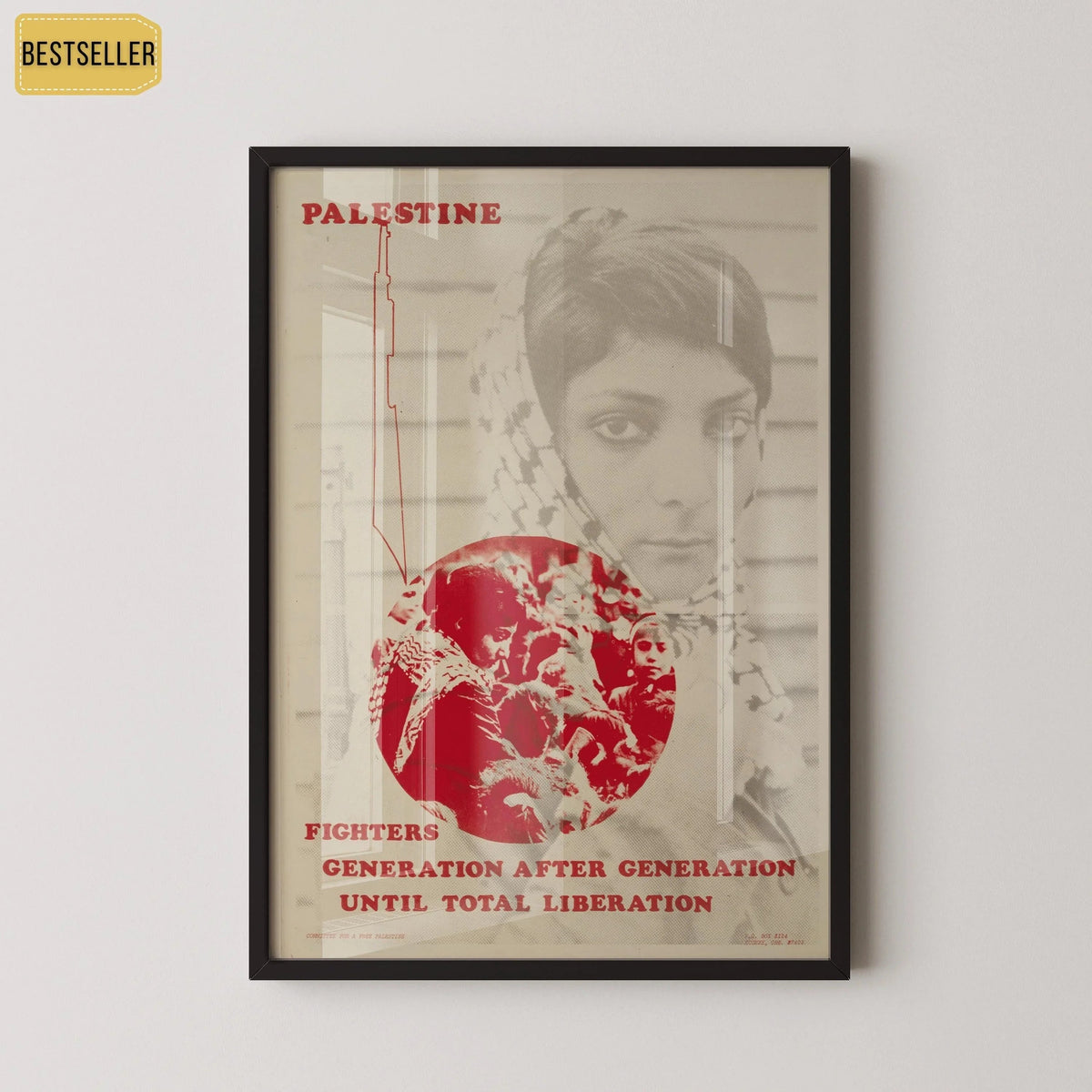 Free Palestine Poster - Leila Khaled (Fundraiser Item) | Liberation Art Print available handframed or unframed
