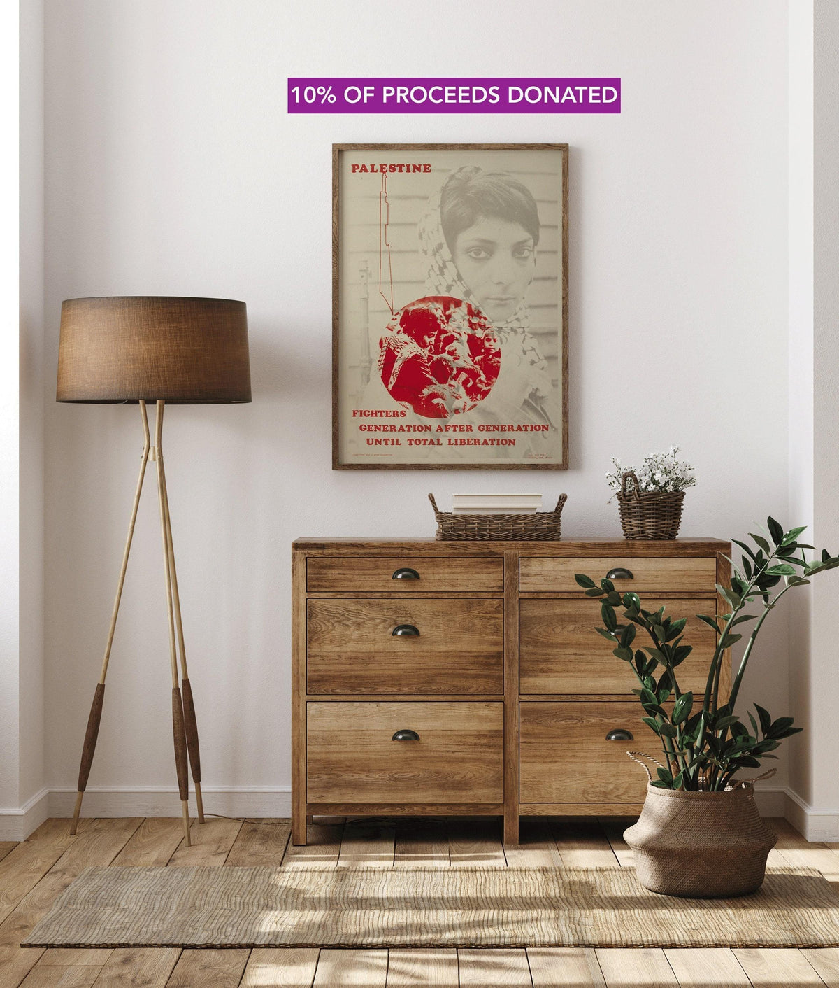 Free Palestine Poster - Leila Khaled (Fundraiser Item) | Liberation Art Print available handframed or unframed