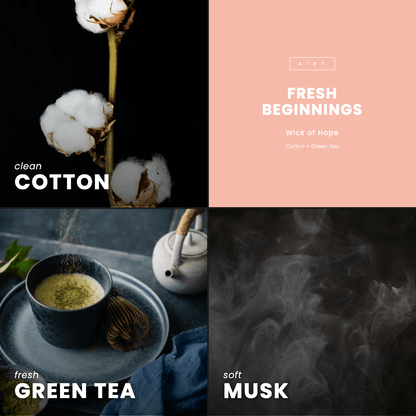 Bougie Nouveaux Départs | Coton + Thé vert
