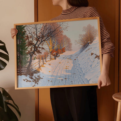 Fritz M√ºller-Landeck Winter Landscape Art Print: German Countryside