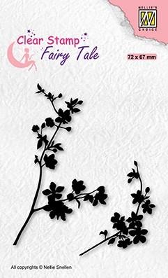 Nellie's Choice Tampon transparent Contes de fées Branche fleurie-2