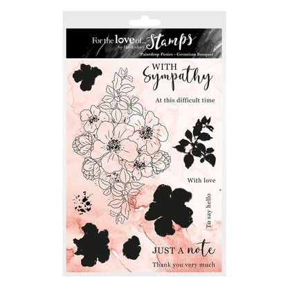 For The Love Of Stamps - Set de tampons A5 Bouquet de Géraniums