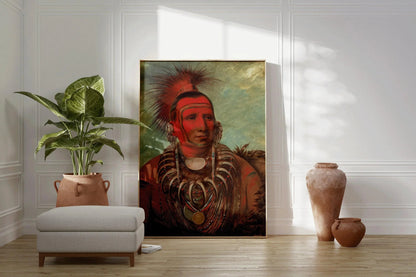 George Catlin Print: Little Wolf, Native American Portrait Art