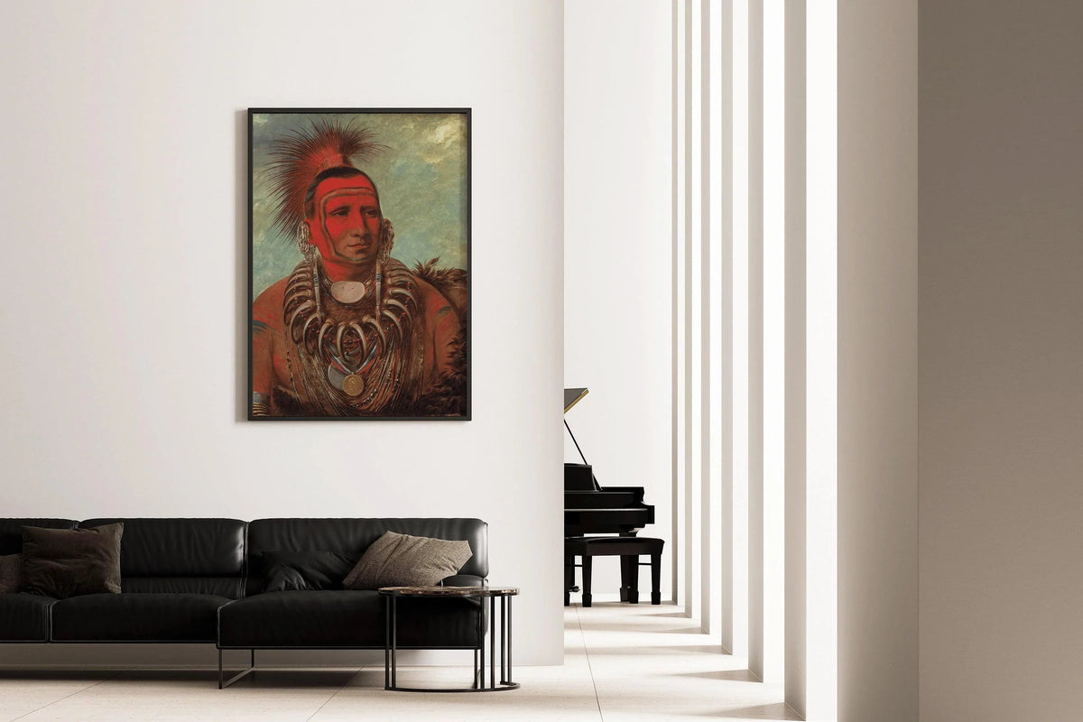 George Catlin Print: Little Wolf, Native American Portrait Art