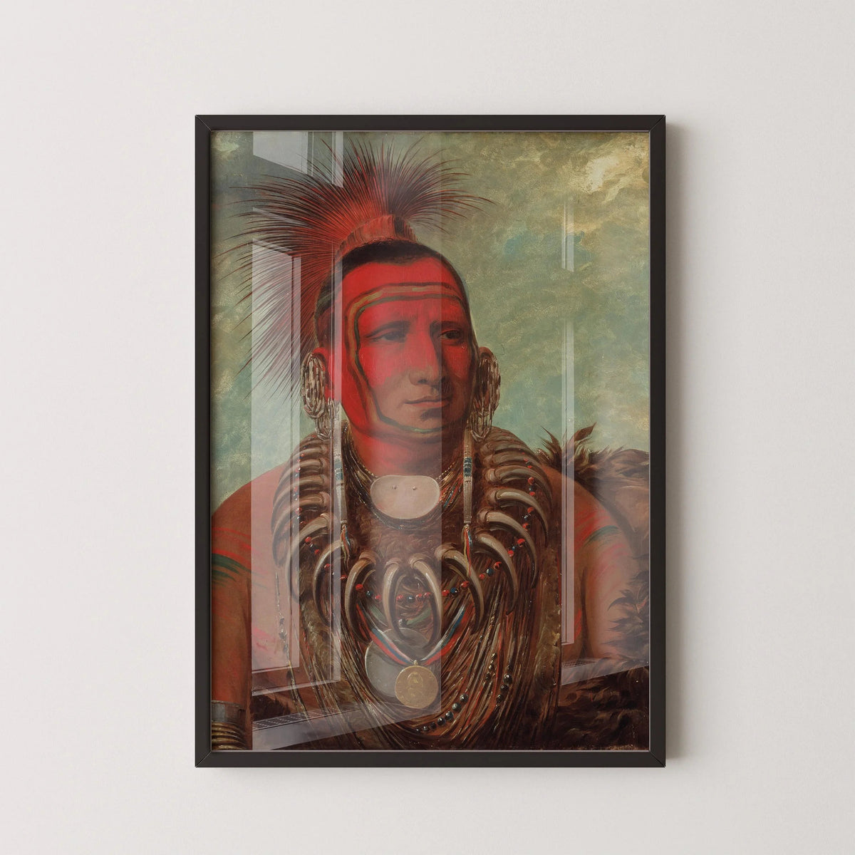 George Catlin Print: Little Wolf, Native American Portrait Art