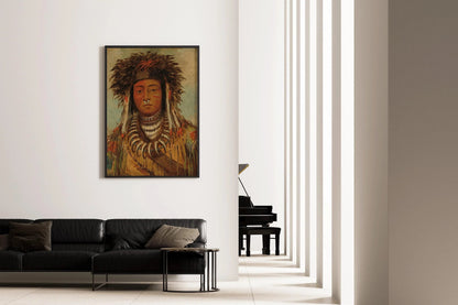 Ojibway Boy Chief Art Print: George Catlin Native American Portrait