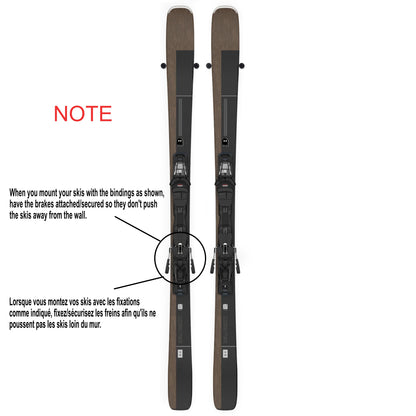 Supports Muraux pour Skis | Caoutchouc Qualité Militaire Minimaliste