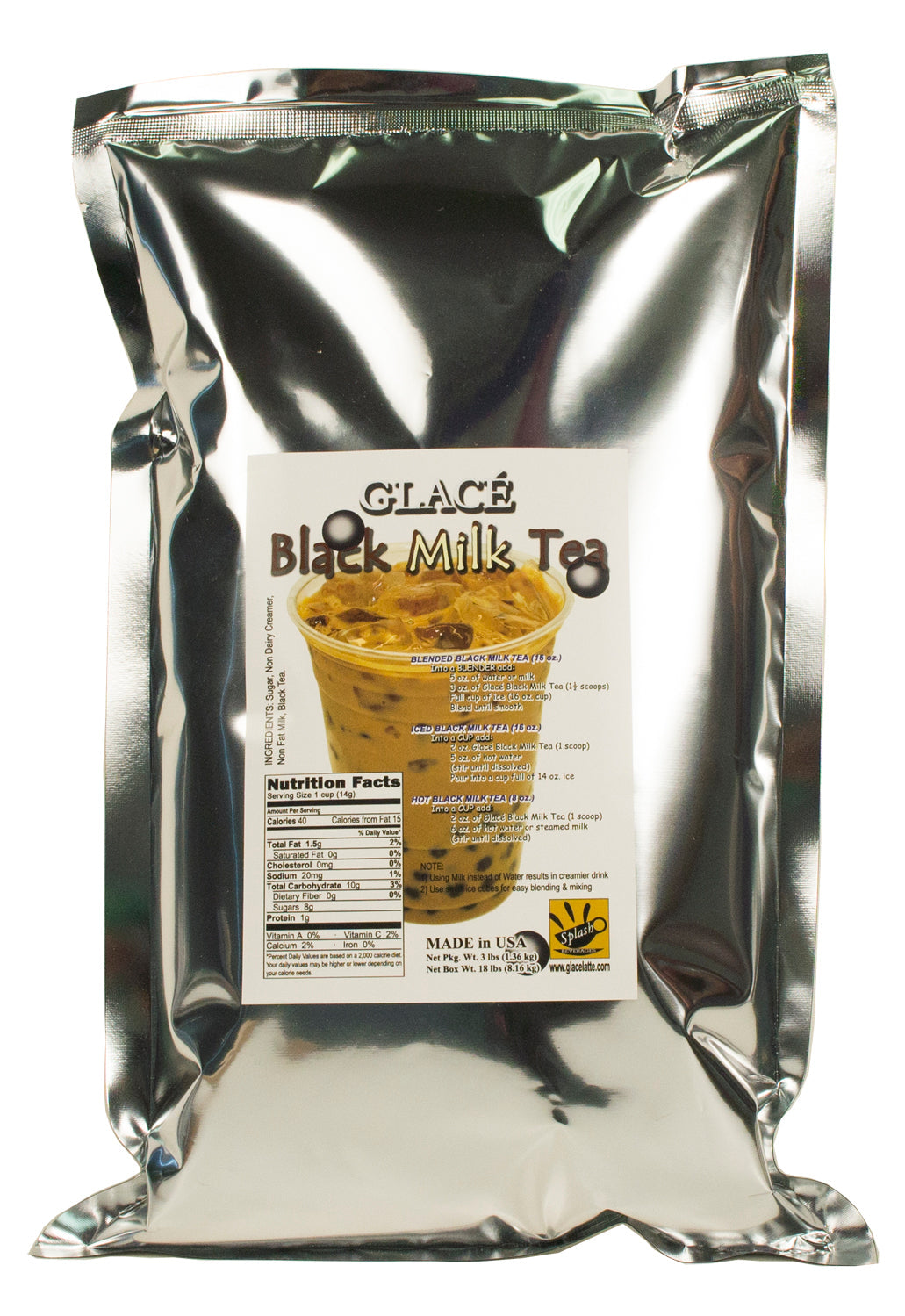 Black Milk Tea 4 in 1 Bubble Tea / Latte and Frappe Mix - Multi-Use Powdered Beverage Mix - Ships Free Within Canada on Orders Above CAD $199