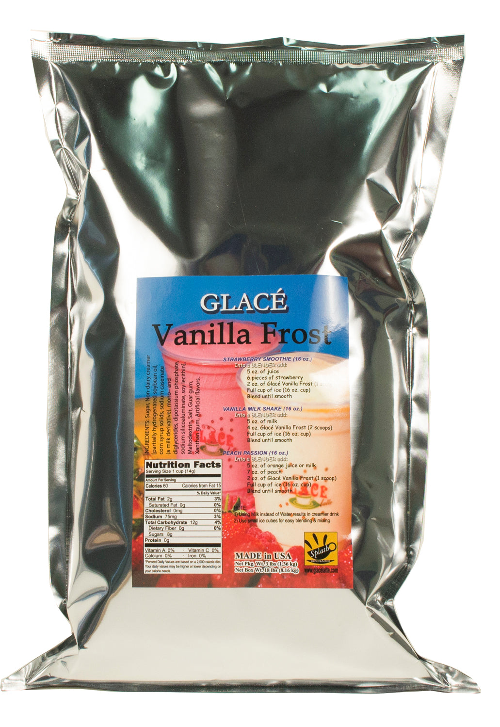 Vanilla Frost Smoothie and Milkshake Base Mix - 3 lbs. Bag  - Multi-Use Powdered Beverage Mix - Ships Free Within Canada on Orders Above CAD $199