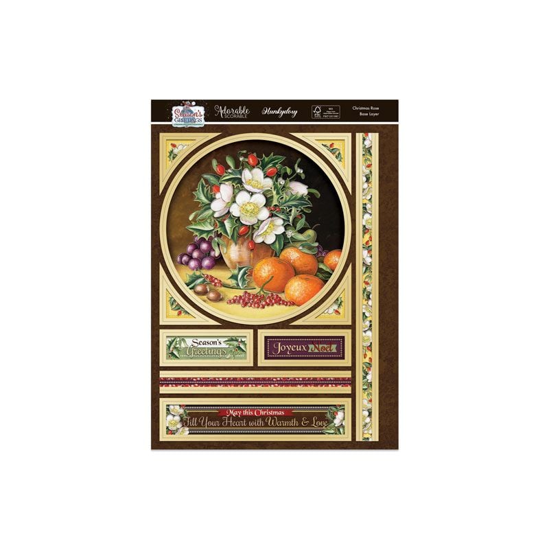 Kit de décoration sur pied "Vœux de saison" - Rose de Noël