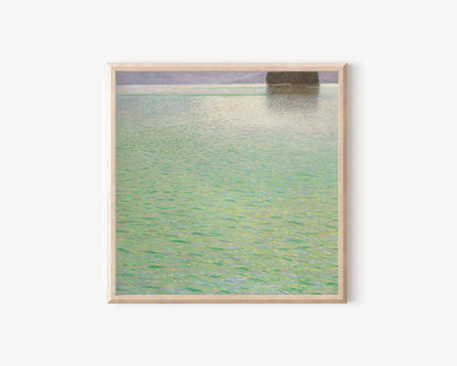 Gustav Klimt Island Attersee Print: Tranquil Green Lake Scene