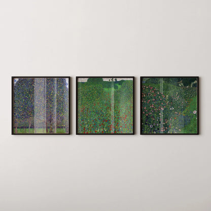 Gustav Klimt Garden Art Print Set: Vintage Fine Art