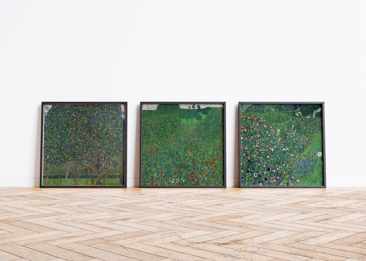Gustav Klimt Garden Art Print Set: Vintage Fine Art