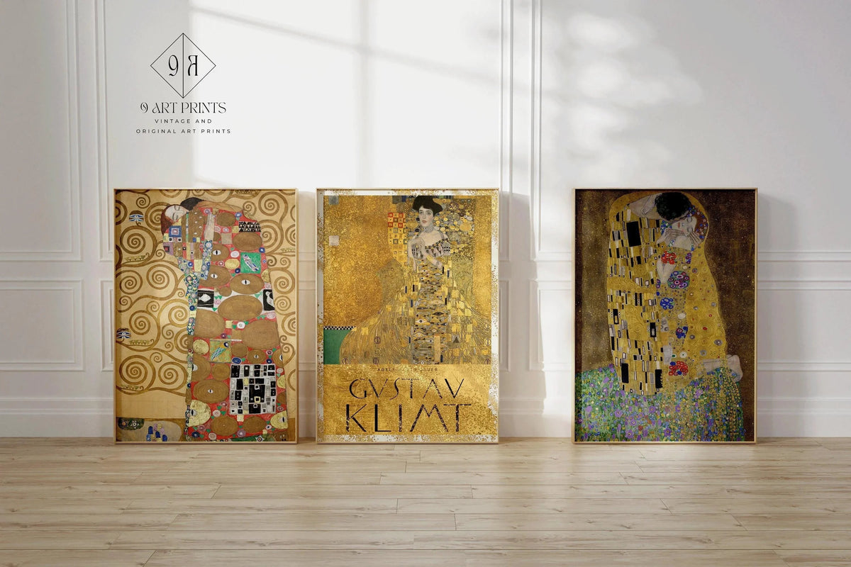 Gustav Klimt Art Print Set: The Kiss, Adele Bloch-Bauer, The Embrace