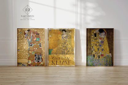 Gustav Klimt Art Print Set: The Kiss, Adele Bloch-Bauer, The Embrace