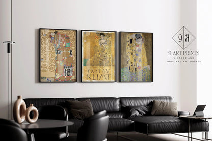 Gustav Klimt Art Print Set: The Kiss, Adele Bloch-Bauer, The Embrace