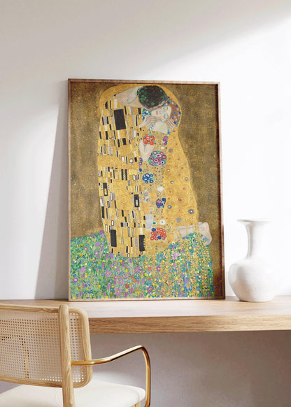 Gustav Klimt - The Kiss | Famous Vintage Painting (available handframed or unframed)