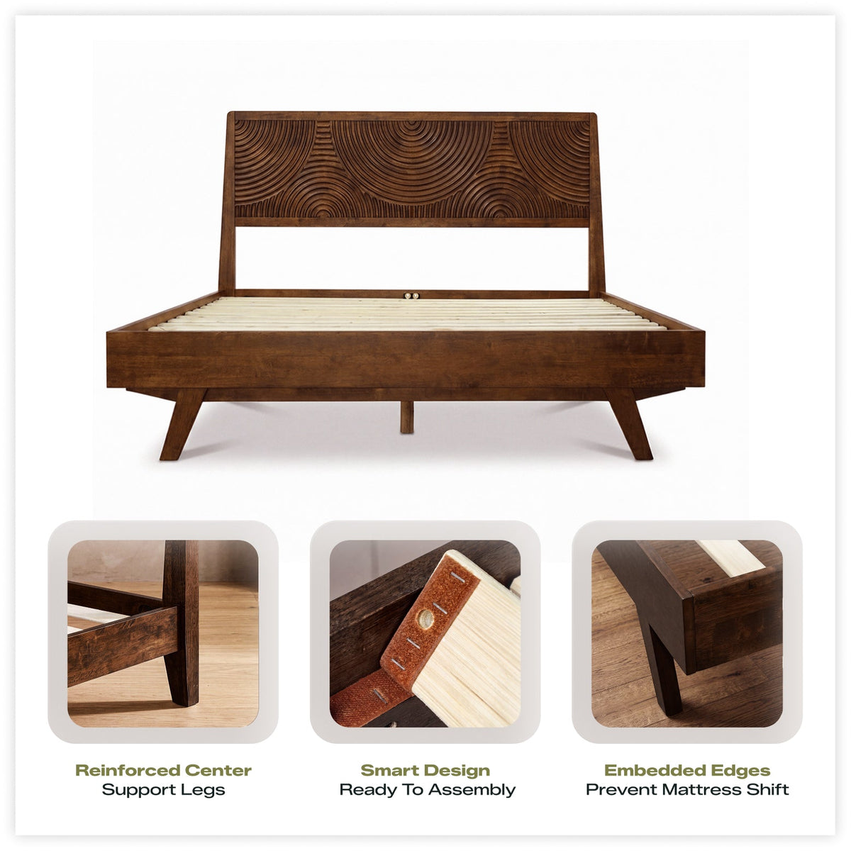 Harmony Solid Wood Bed Frame