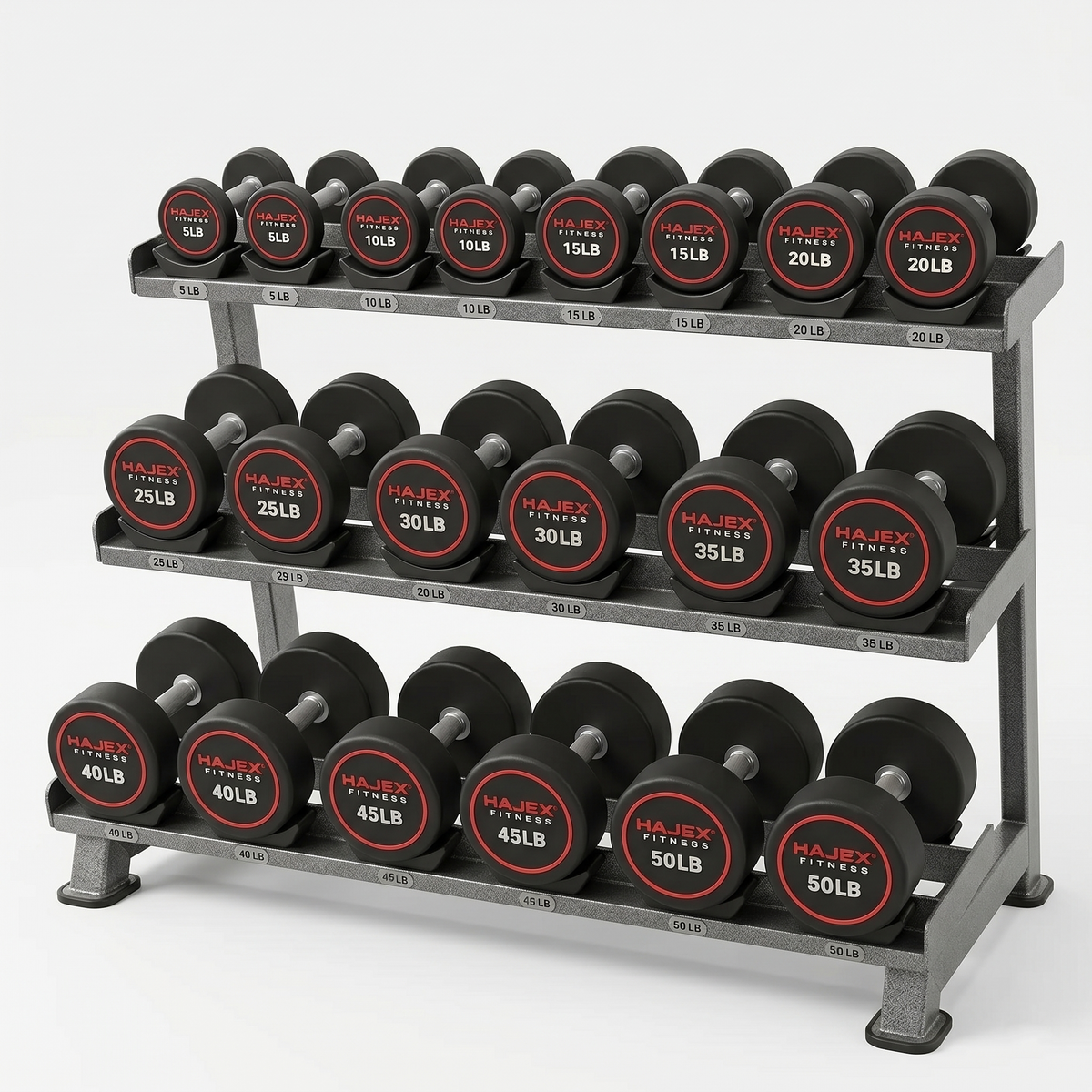 HAJEX Round Dumbbells 5 to 150 LB (Elite Series)