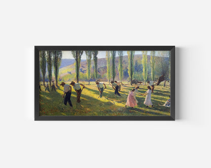 Estampe impressionniste d'Henri Martin : Paysage d'été, tableau vintage tranquille