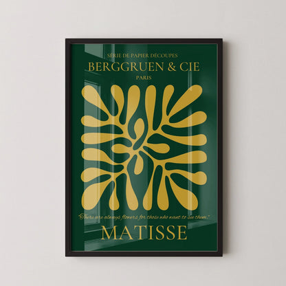 Henri Matisse 'Papier Decoupes' Exhibition Poster: Forest Green & Gold