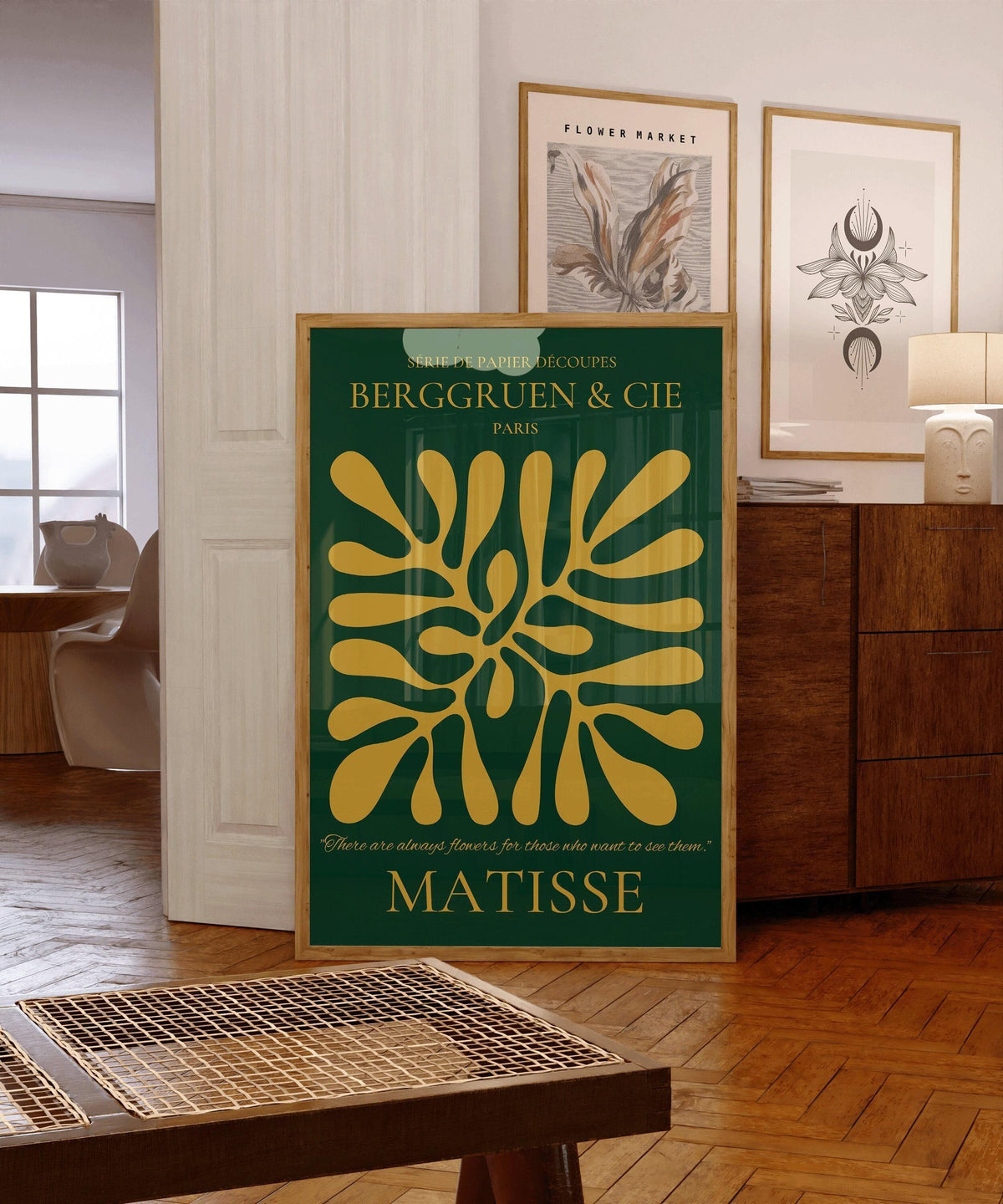 Henri Matisse 'Papier Decoupes' Exhibition Poster: Forest Green & Gold