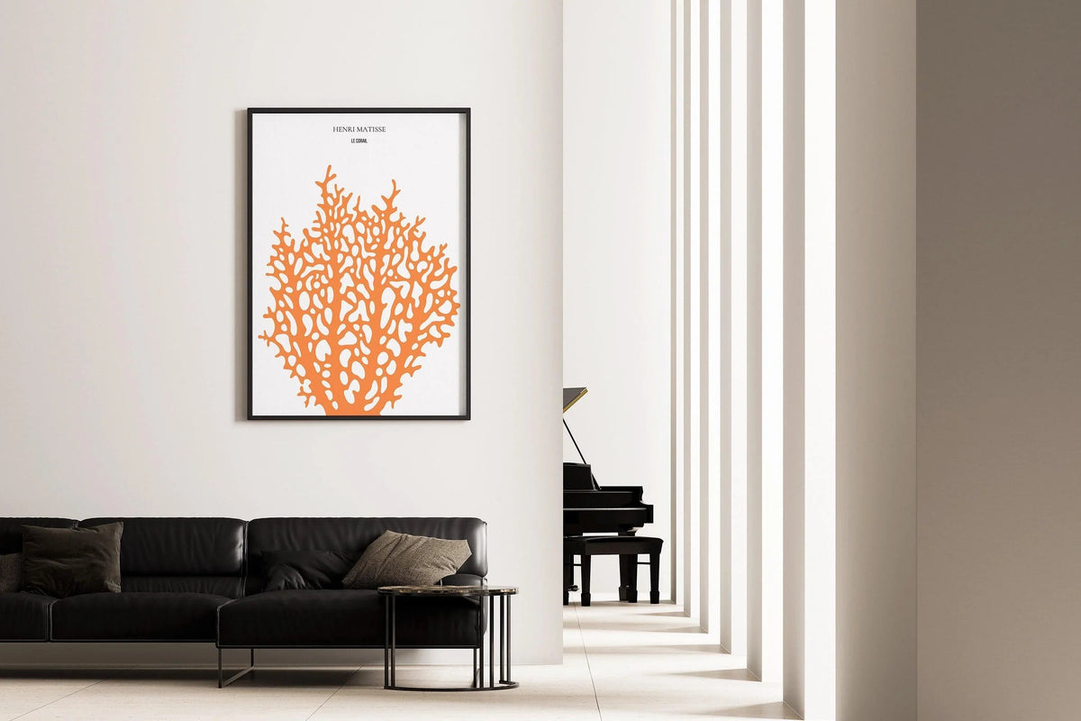 Henri Matisse - Le Corail | Affiche d'exposition en orange (disponible encadrée à la main ou sans cadre)