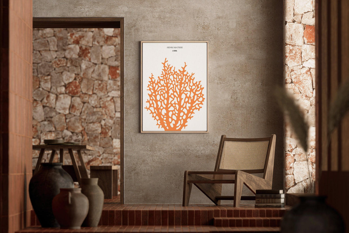 Henri Matisse - Le Corail | Affiche d'exposition en orange (disponible encadrée à la main ou sans cadre)