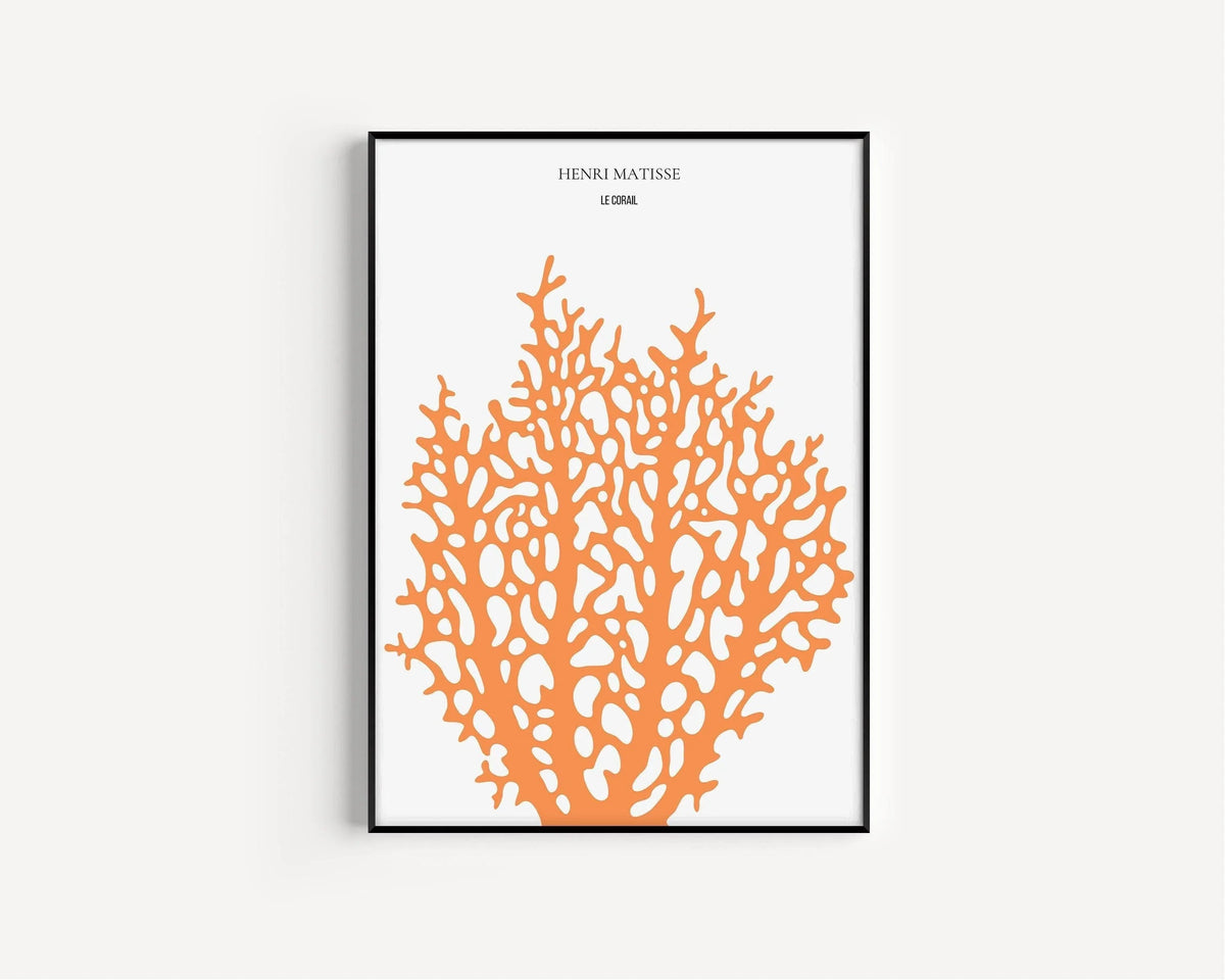 Henri Matisse - Le Corail | Affiche d'exposition en orange (disponible encadrée à la main ou sans cadre)