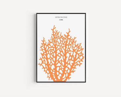 Henri Matisse - Le Corail | Affiche d'exposition en orange (disponible encadrée à la main ou sans cadre)