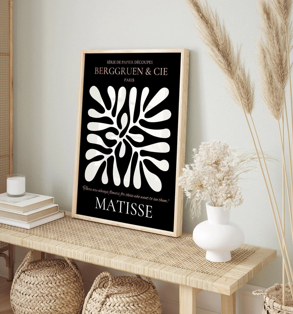Henri Matisse Leaf Print: Black & Brown Exhibition Poster, Fine Art Giclee
