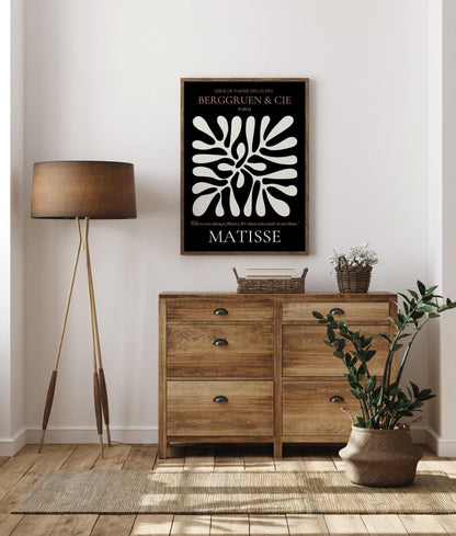 Henri Matisse Leaf Print: Black & Brown Exhibition Poster, Fine Art Giclee