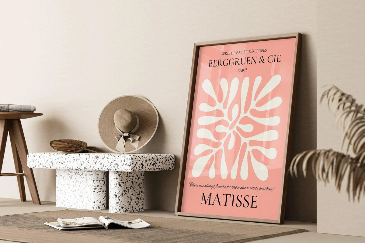 Henri Matisse Leaf Print: Pink Exhibition Poster, Papier Decoupes