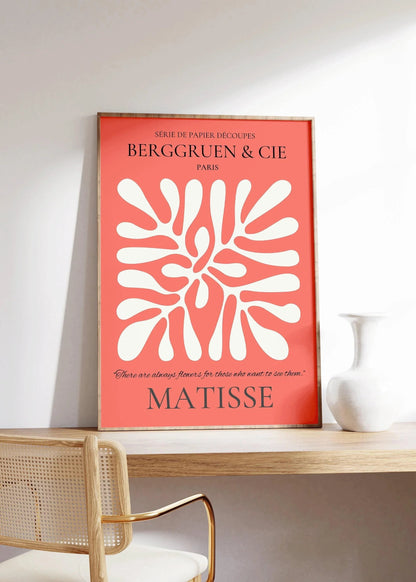 Henri Matisse Leaf Print: Red Exhibition Poster, Papier Decoupes