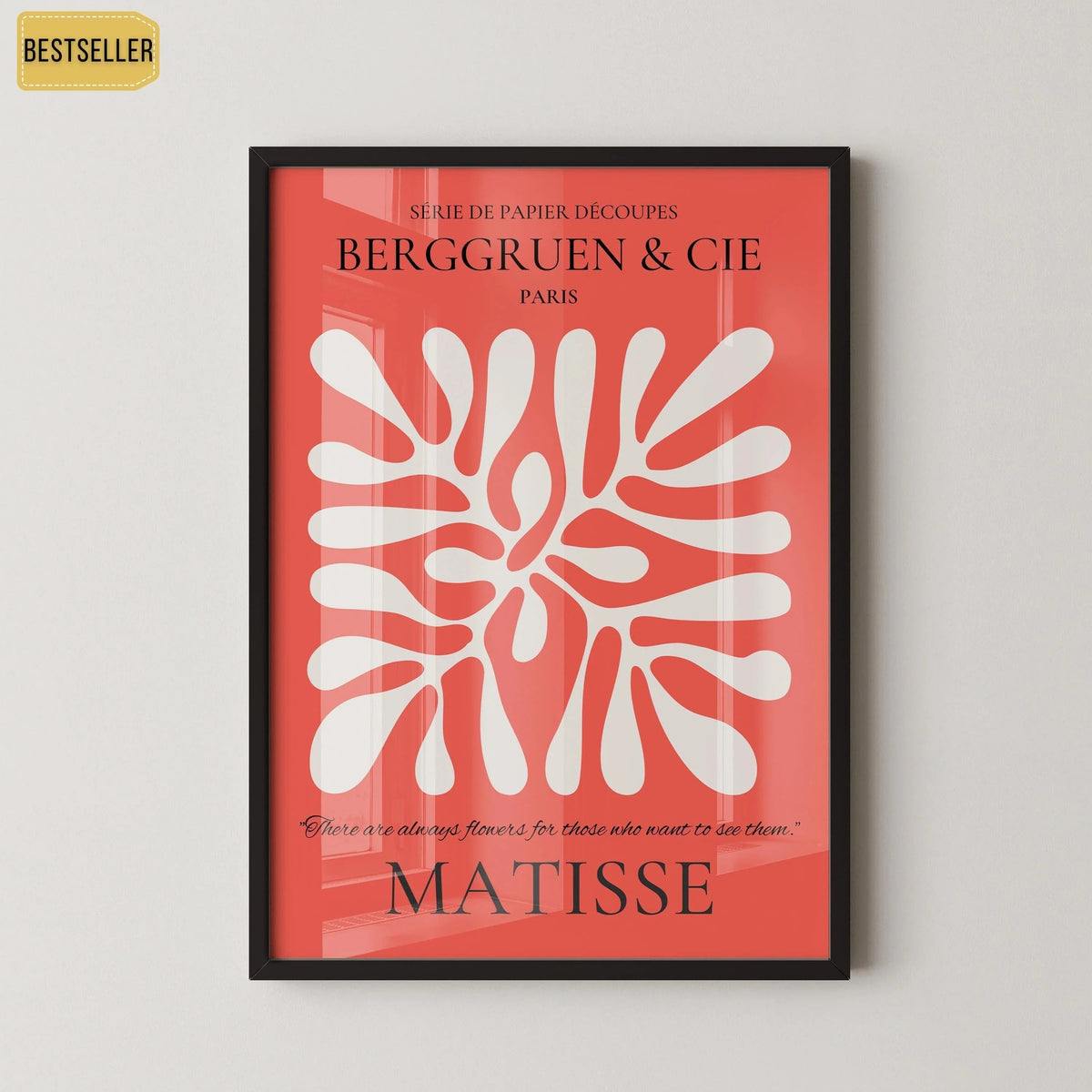Henri Matisse Leaf Print: Red Exhibition Poster, Papier Decoupes
