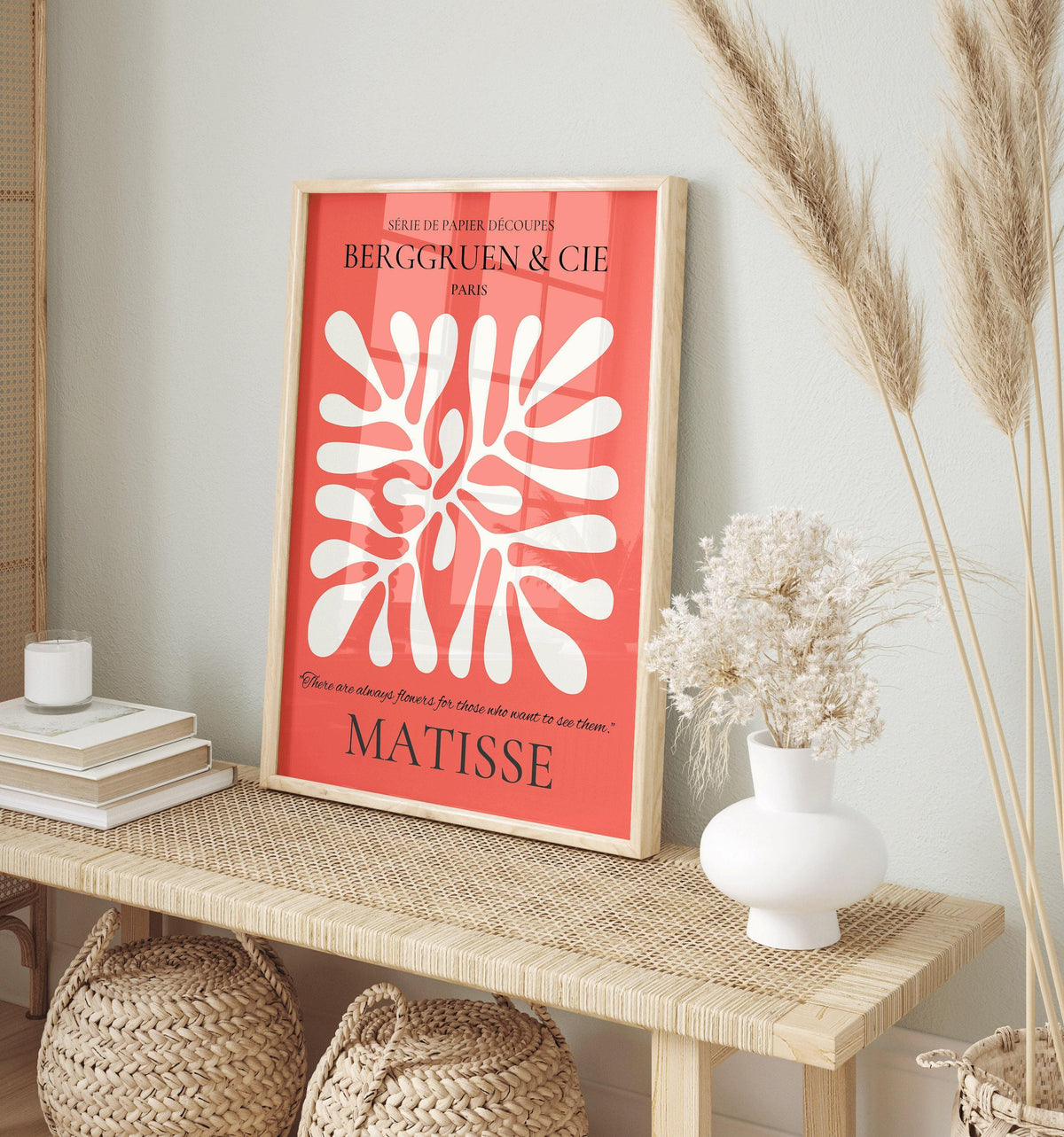 Henri Matisse Leaf Print: Red Exhibition Poster, Papier Decoupes