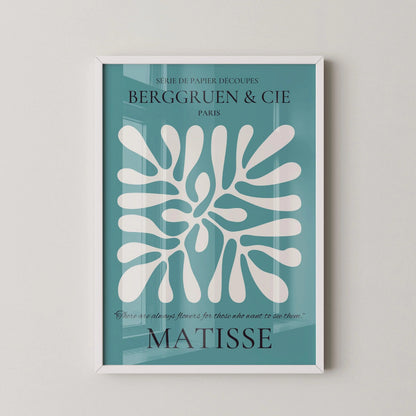 Henri Matisse Leaf Print: Teal Exhibition Poster, Museum Quality