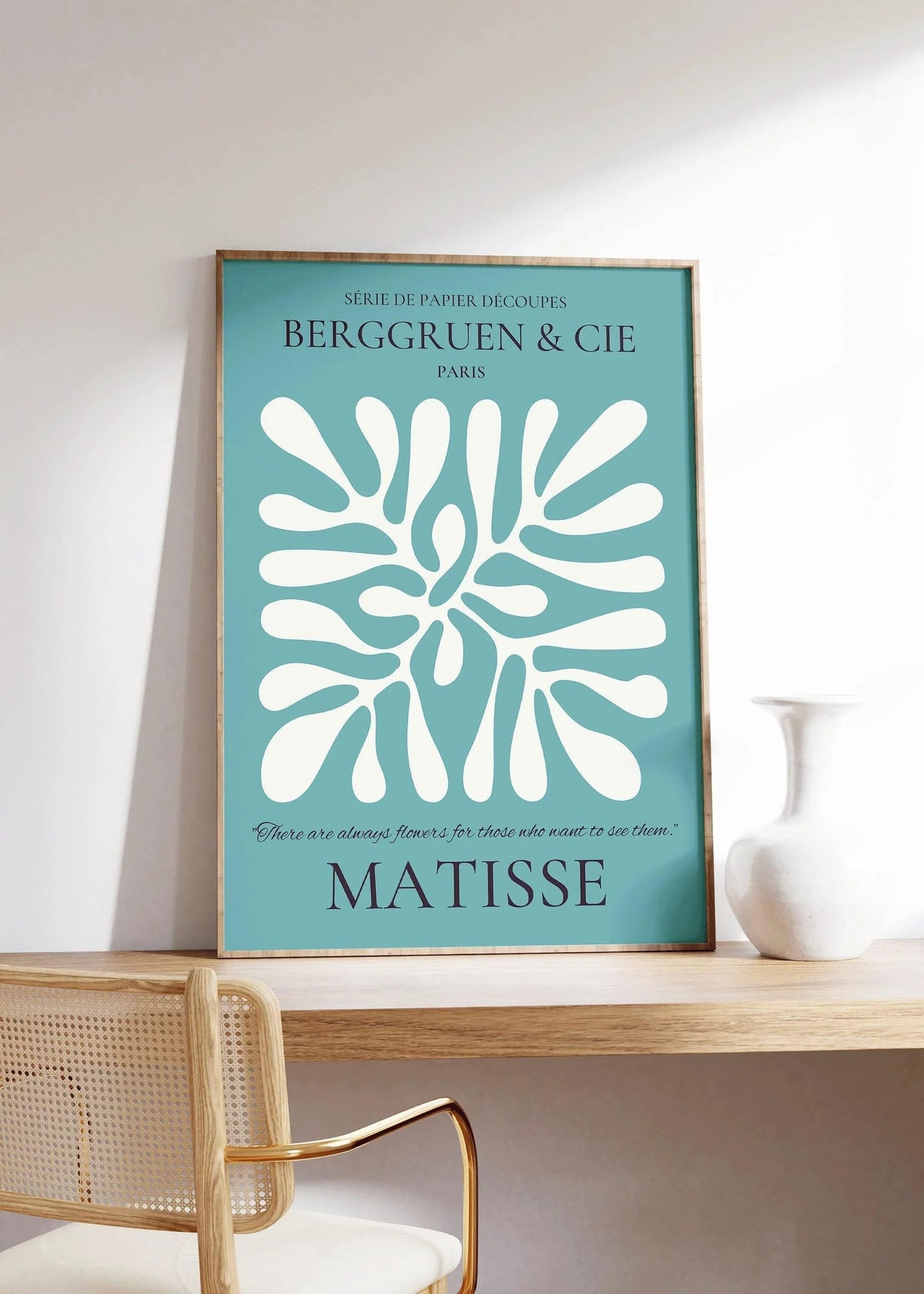 Henri Matisse Leaf Print: Teal Exhibition Poster, Museum Quality