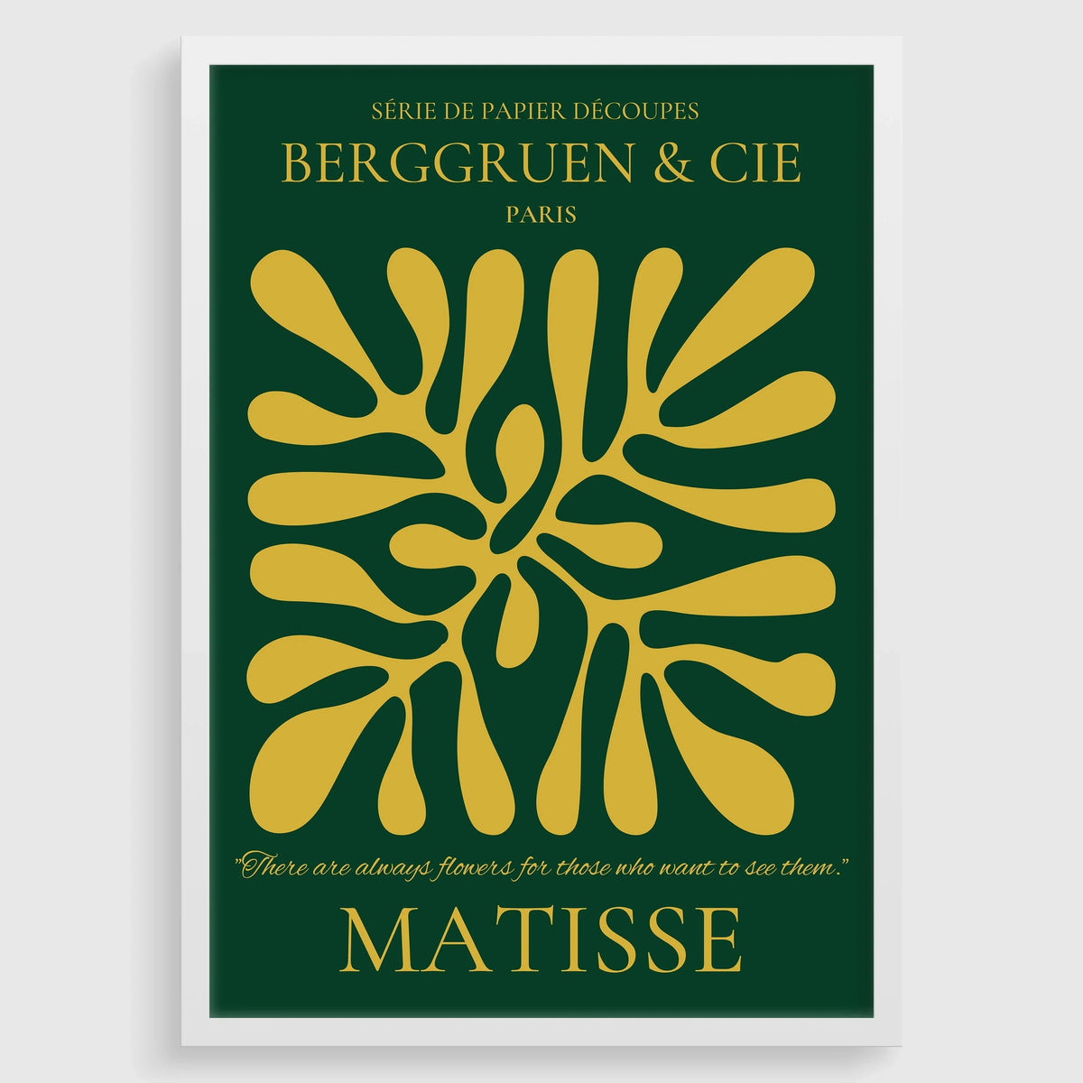 Henri Matisse 'Papier Decoupes' Exhibition Poster: Forest Green & Gold