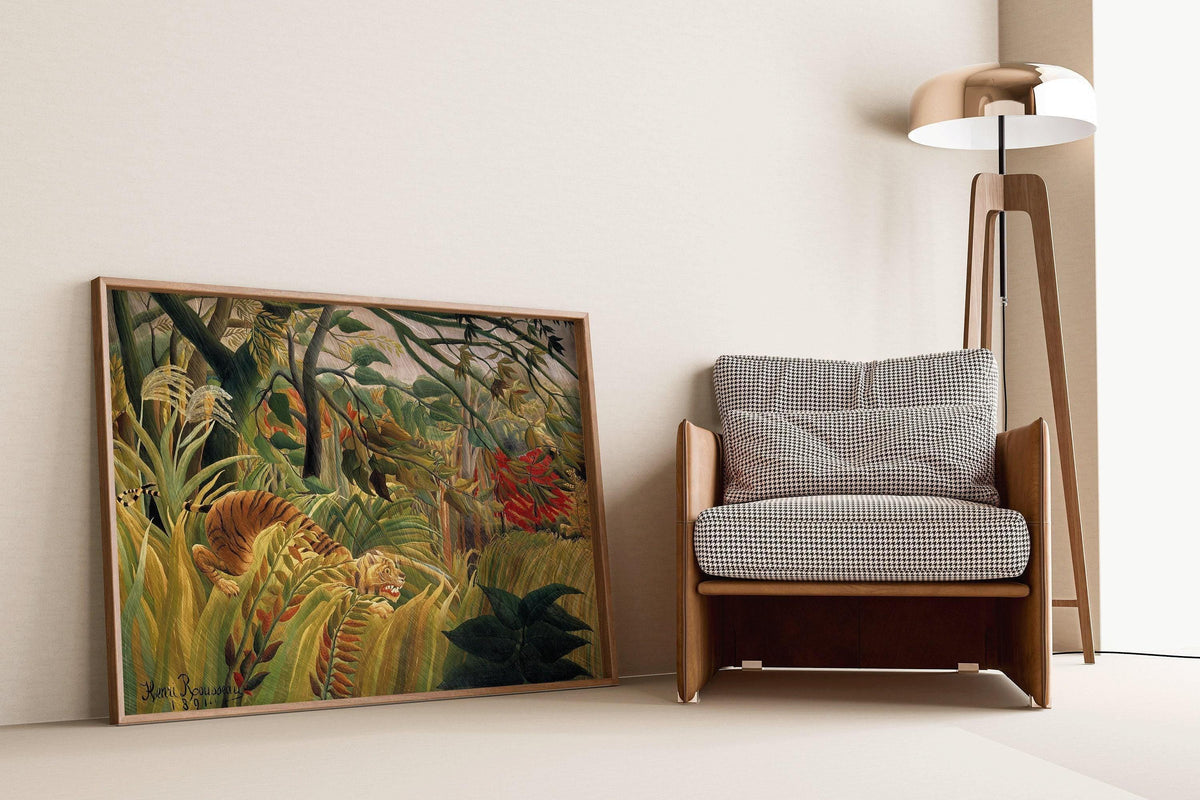 Henri Rousseau - Tigre dans une jungle tropicale | Art célèbre (disponible encadré à la main ou sans cadre)