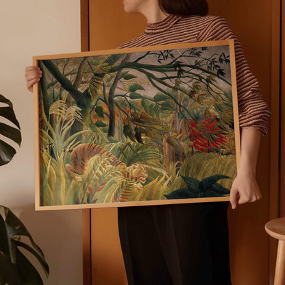 Henri Rousseau - Tigre dans une jungle tropicale | Art célèbre (disponible encadré à la main ou sans cadre)