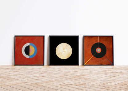 Hilma Af Klint DÉCLARATION TRIO Art | Art abstrait vintage disponible encadré 1x1