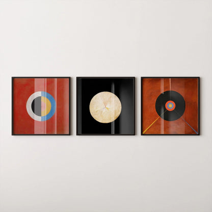 Hilma Af Klint DÉCLARATION TRIO Art | Art abstrait vintage disponible encadré 1x1