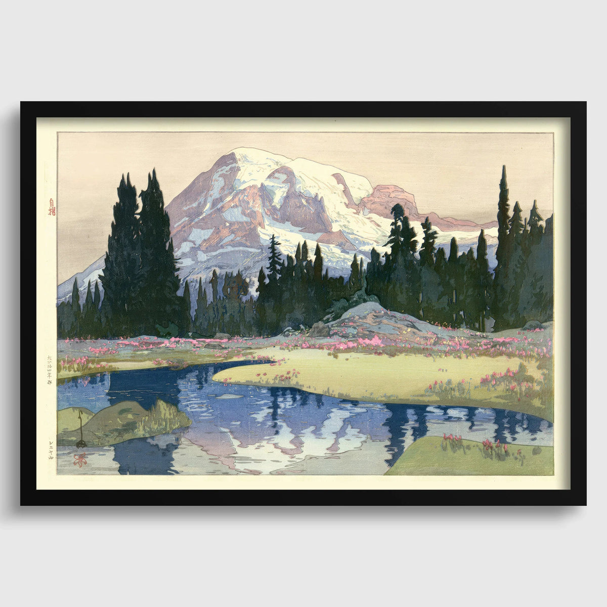 Hiroshi Yoshida Mount Rainier Print: Vintage Japanese Woodblock Art
