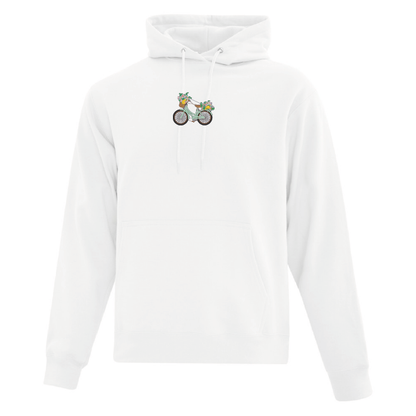 Sweat à capuche floral brodé vélo