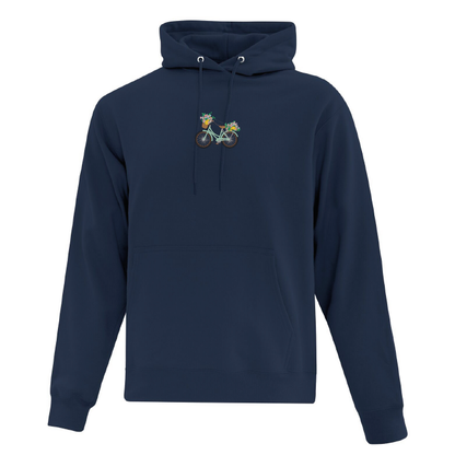 Sweat à capuche floral brodé vélo