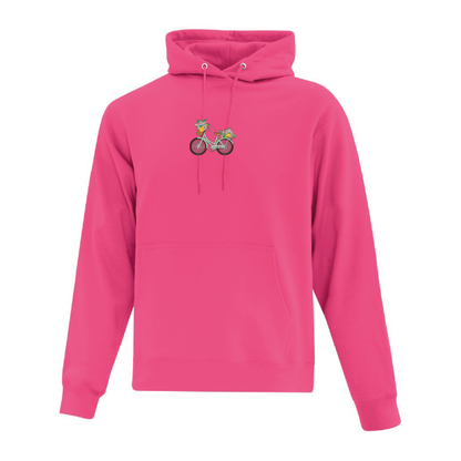 Sweat à capuche floral brodé vélo