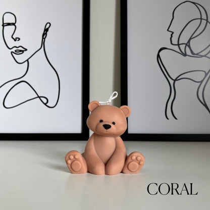 Bougie en forme d'ours en peluche | Cierge décoratif en cire de soja, Décoration de chambre d'enfant