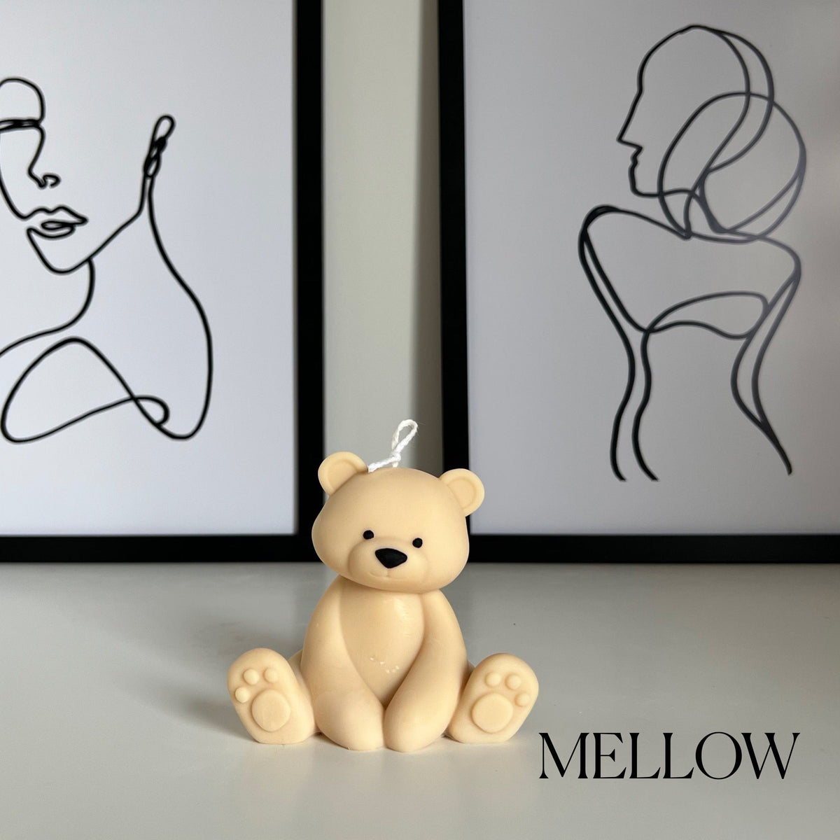 Bougie en forme d'ours en peluche | Cierge décoratif en cire de soja, Décoration de chambre d'enfant